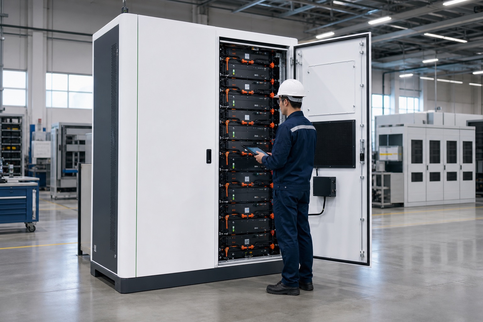 SolarVolt Energy factory and team
